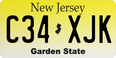 NJ license plate C34XJK