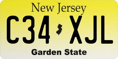 NJ license plate C34XJL