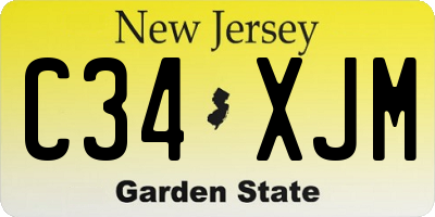 NJ license plate C34XJM
