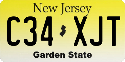 NJ license plate C34XJT
