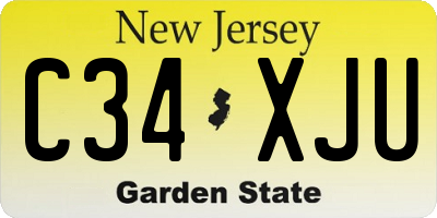NJ license plate C34XJU