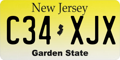 NJ license plate C34XJX