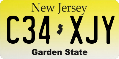 NJ license plate C34XJY