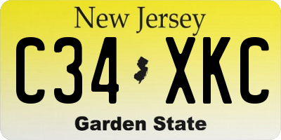 NJ license plate C34XKC