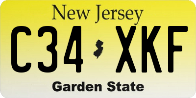 NJ license plate C34XKF