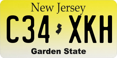 NJ license plate C34XKH
