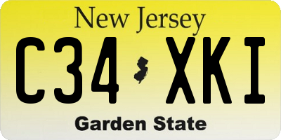 NJ license plate C34XKI