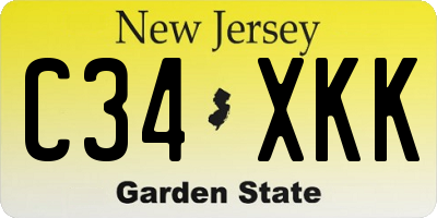 NJ license plate C34XKK