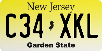 NJ license plate C34XKL