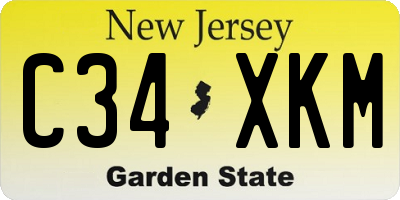 NJ license plate C34XKM