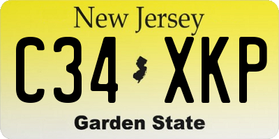 NJ license plate C34XKP