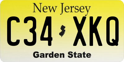 NJ license plate C34XKQ