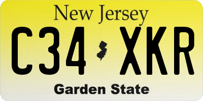 NJ license plate C34XKR