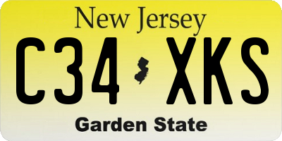 NJ license plate C34XKS