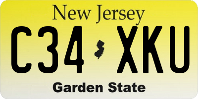 NJ license plate C34XKU