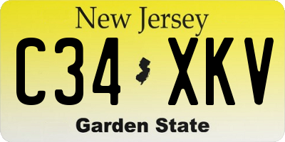 NJ license plate C34XKV