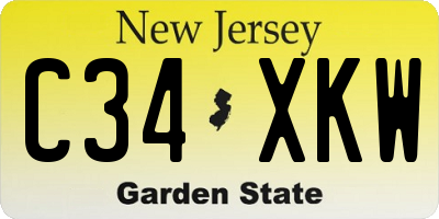 NJ license plate C34XKW