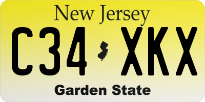 NJ license plate C34XKX