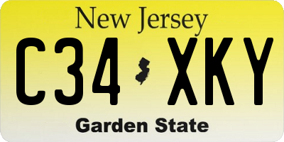 NJ license plate C34XKY