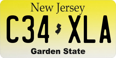 NJ license plate C34XLA
