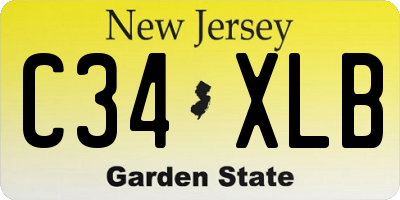 NJ license plate C34XLB