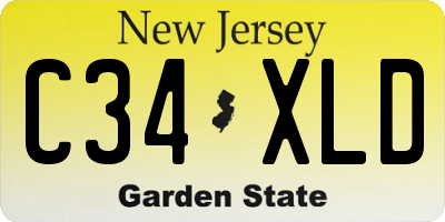 NJ license plate C34XLD