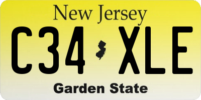 NJ license plate C34XLE