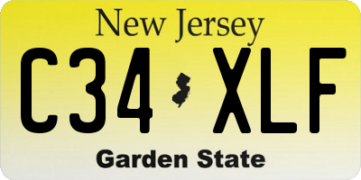NJ license plate C34XLF