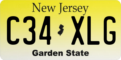 NJ license plate C34XLG