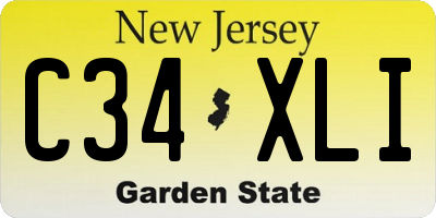 NJ license plate C34XLI