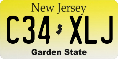 NJ license plate C34XLJ