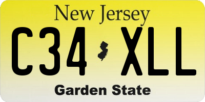 NJ license plate C34XLL