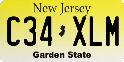NJ license plate C34XLM
