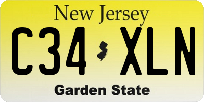 NJ license plate C34XLN