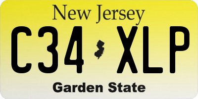 NJ license plate C34XLP