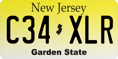 NJ license plate C34XLR