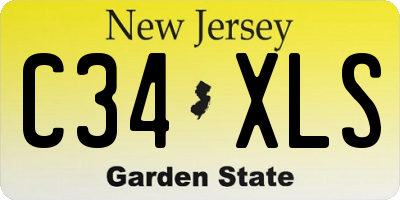 NJ license plate C34XLS