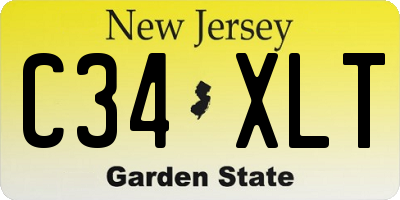 NJ license plate C34XLT
