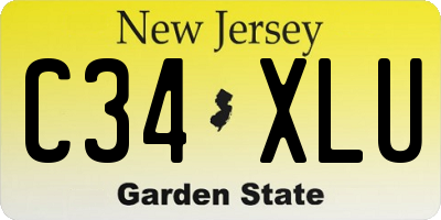 NJ license plate C34XLU