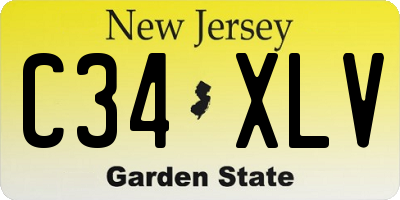 NJ license plate C34XLV