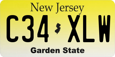 NJ license plate C34XLW