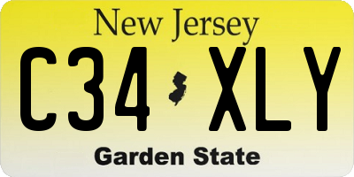 NJ license plate C34XLY