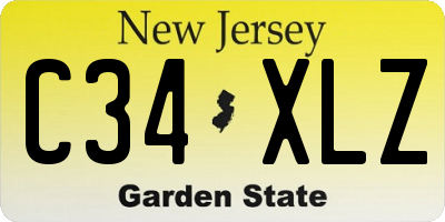 NJ license plate C34XLZ