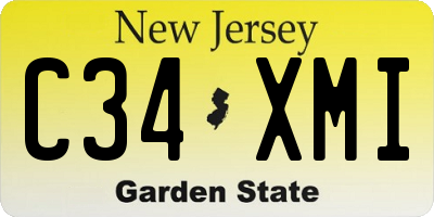 NJ license plate C34XMI