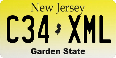 NJ license plate C34XML