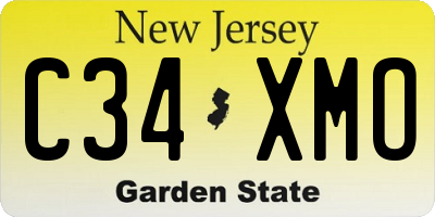 NJ license plate C34XMO