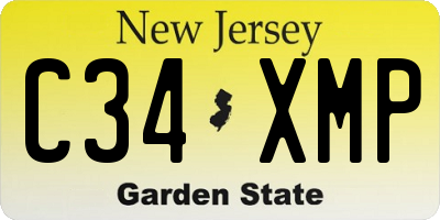 NJ license plate C34XMP