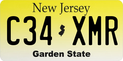 NJ license plate C34XMR