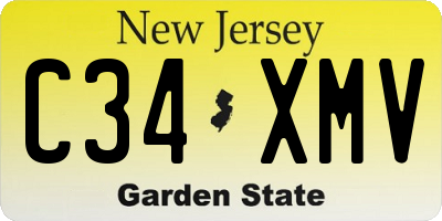 NJ license plate C34XMV