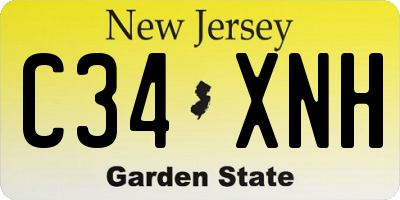 NJ license plate C34XNH